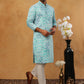 Printed & Embroidered Kurta Pyjama Set (65KP 5406 Sky ) [FF] [G-8]