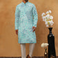 Printed & Embroidered Kurta Pyjama Set (65KP 5406 Sky ) [FF] [G-8]