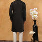 Embroidered Silk Blend Kurta Pyjama Set (65KP 5407 Black ) [FF] [D-1]