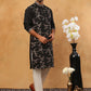 Embroidered Silk Blend Kurta Pyjama Set (65KP 5407 Black ) [FF] [D-1]