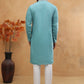 Embroidered Silk Blend Kurta Pyjama Set (65KP 5407 Sky ) [FF] [D-1]