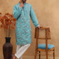 Embroidered Silk Blend Kurta Pyjama Set (65KP 5407 Sky ) [FF] [D-1]