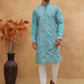 Embroidered Silk Blend Kurta Pyjama Set (65KP 5407 Sky ) [FF] [D-1]