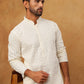 Men’s Ethnic Cotton Embroidered Kurta Pyjama (65KP 5408 White ) [FF] [P-17-18]