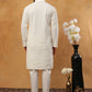 Men’s Ethnic Cotton Embroidered Kurta Pyjama (65KP 5408 White ) [FF] [P-17-18]