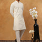 Men’s Ethnic Cotton Embroidered Kurta Pyjama (65KP 5408 White ) [FF] [P-17-18]