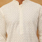 Men’s Ethnic Cotton Embroidered Kurta Pyjama (65KP 5408 White ) [FF] [P-17-18]