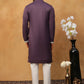 Traditional Silk Blend Embroidered Kurta Pyjama (65KP 5411 Purple ) [FF] [F-2-3]