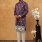Traditional Silk Blend Embroidered Kurta Pyjama (65KP 5411 Purple ) [FF] [F-2-3]