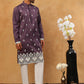Traditional Silk Blend Embroidered Kurta Pyjama (65KP 5411 Purple ) [FF] [F-2-3]