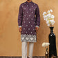 Traditional Silk Blend Embroidered Kurta Pyjama (65KP 5411 Purple ) [FF] [F-2-3]