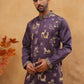 Men Silk Blend Kurta Pyjama with Embroidery (65KP 5412 Purple ) [FF] [F-3]