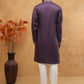 Men Silk Blend Kurta Pyjama with Embroidery (65KP 5412 Purple ) [FF] [F-3]