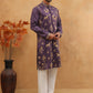 Men Silk Blend Kurta Pyjama with Embroidery (65KP 5412 Purple ) [FF] [F-3]
