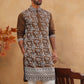 Men Ethnic Embroidered Kurta Pyjama Set (65KP 5413 Brown ) [FF] [Q-11-14]