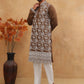 Men Ethnic Embroidered Kurta Pyjama Set (65KP 5413 Brown ) [FF] [Q-11-14]