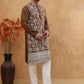 Men Ethnic Embroidered Kurta Pyjama Set (65KP 5413 Brown ) [FF] [Q-11-14]