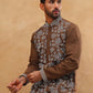 Men Ethnic Embroidered Kurta Pyjama Set (65KP 5413 Brown ) [FF] [Q-11-14]