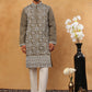 Men Ethnic Embroidered Kurta Pyjama Set (65KP 5413 Grey ) [FF] [Q-11-14]