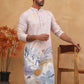 Printed Cotton Blend Kurta Pyjama with Thread Work (65KP 5414 Peach ) [FF] [A-1-4]