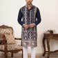 Men Silk Blend Embroidered Kurta Pyjama