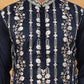 Men Silk Blend Embroidered Kurta Pyjama (65KP 5415 Navy ) [FF] [B-1-2]