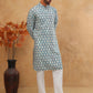 Printed Cotton Blend Kurta Pyjama with Thread Work (65KP 5416 Blue ) [FF] [J-1]