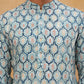Printed Cotton Blend Kurta Pyjama with Thread Work (65KP 5416 Blue ) [FF] [J-1]