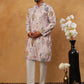 Printed Cotton Blend Kurta Pyjama with Thread Work (65KP 5416 Peach ) [FF] [J-1]