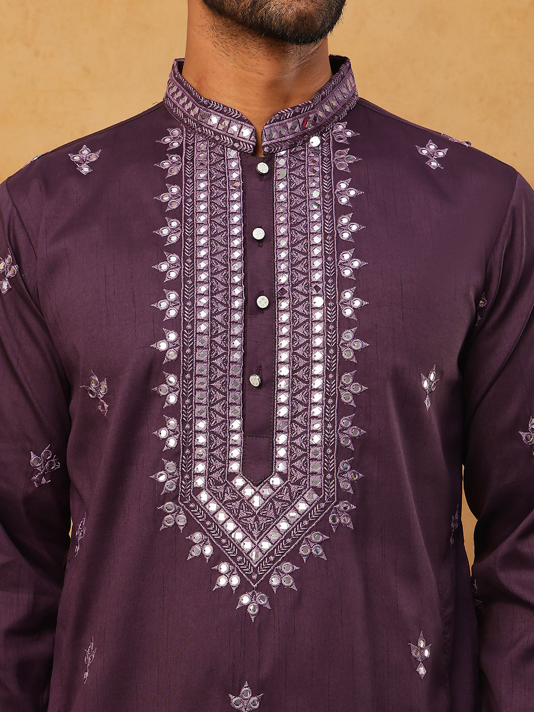 Festive Wear Silk Blend Embroidered Kurta Pyjama (65KP 5417 Purple ) [FF] [B-1]