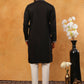 Premium Silk Blend Embroidered Kurta Pyjama (65KP 5418 Black ) [FF] [B-12]