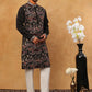 Premium Silk Blend Embroidered Kurta Pyjama (65KP 5418 Black ) [FF] [B-12]