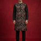 Premium Silk Blend Embroidered Kurta Pyjama ( 65KP B-P 5418Black )