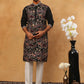Premium Silk Blend Embroidered Kurta Pyjama (65KP 5418 Black ) [FF] [B-12]