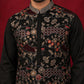Premium Silk Blend Embroidered Kurta Pyjama ( 65KP B-P 5418Black )