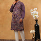 Premium Silk Blend Embroidered Kurta Pyjama (65KP 5418 Purple ) [FF] [B-12]