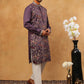 Premium Silk Blend Embroidered Kurta Pyjama (65KP 5418 Purple ) [FF] [B-12]