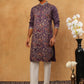 Premium Silk Blend Embroidered Kurta Pyjama (65KP 5418 Purple ) [FF] [B-12]