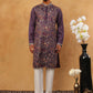 Premium Silk Blend Embroidered Kurta Pyjama (65KP 5418 Purple ) [FF] [B-12]