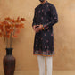 Cotton Blend Printed Straight Kurta Pyjama (65KP 5419 Black ) [FF] [O-14]