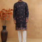Cotton Blend Printed Straight Kurta Pyjama (65KP 5419 Black ) [FF] [O-14]