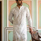 Cotton Blend Printed Straight Kurta Pyjama