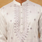 Festive Wear Silk Blend Embroidered Kurta Pyjama (65KP 5420 White ) [FF] [B-1]