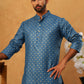 Festive Cotton Blend Printed Kurta Pyjama Set (65KP 5421 Blue ) [FF] [P-11-10]