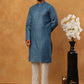 Festive Cotton Blend Printed Kurta Pyjama Set (65KP 5421 Blue ) [FF] [P-11-10]
