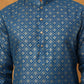 Festive Cotton Blend Printed Kurta Pyjama Set (65KP 5421 Blue ) [FF] [P-11-10]