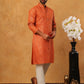 Festive Cotton Blend Printed Kurta Pyjama Set (65KP 5421 Orange ) [FF] [P-11-10]