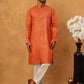 Festive Cotton Blend Printed Kurta Pyjama Set (65KP 5421 Orange ) [FF] [P-11-10]