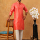 Festive Cotton Blend Printed Kurta Pyjama Set (65KP 5421 Peach ) [FF] [P-11-10]