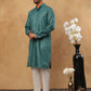 Festive Cotton Blend Printed Kurta Pyjama Set ( 65KP 5421Sea-Green S ) [FF] [P-11-10]
